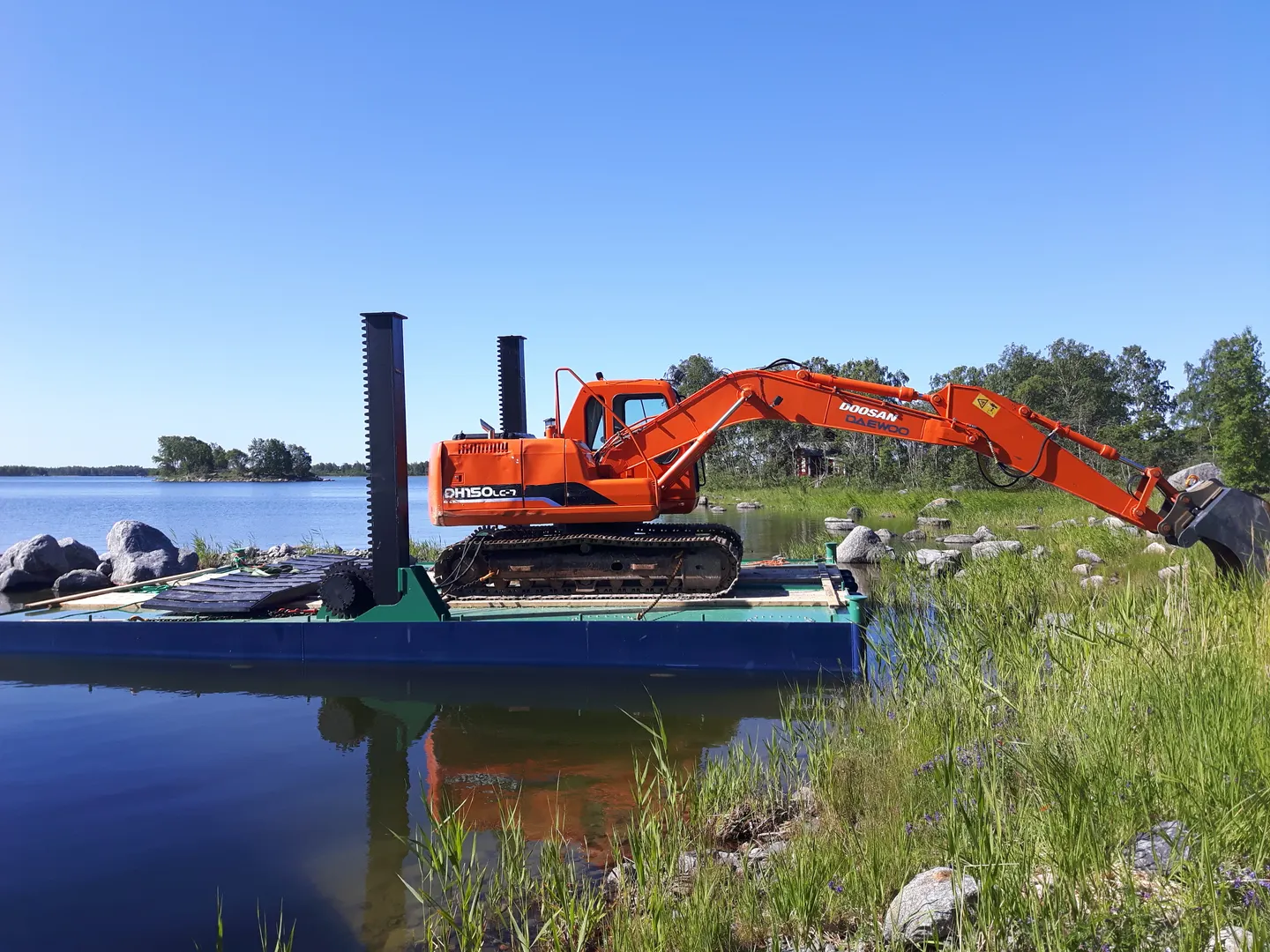 Completed steel pontoon at the Stalmar production yard in Estonia