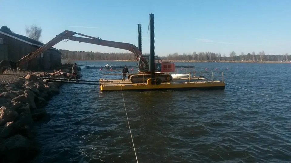 Recently completed dredging platform at production yard