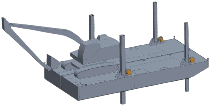 DB-143d — Steel Work Pontoon with spuds — Drill configuration