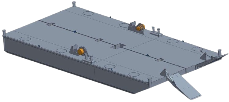 DB-151 — Steel Work Pontoon with spuds and ramp