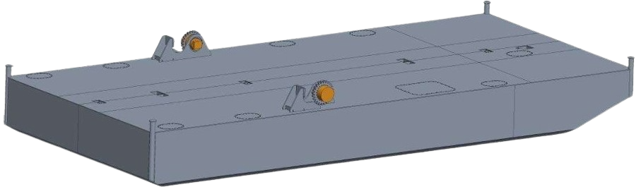 DB-153d — Steel Work Pontoon with spuds — Drill configuration