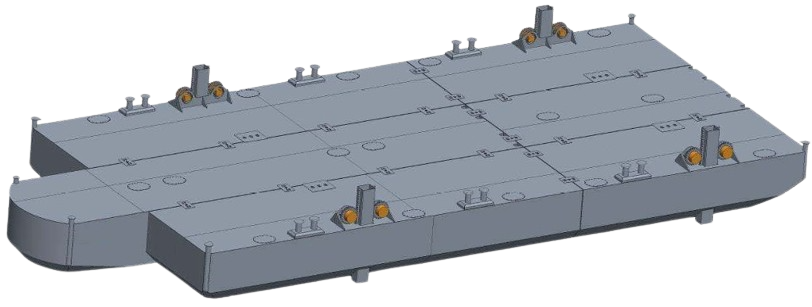 DB-281 — Steel Work Pontoon with spuds and ramp