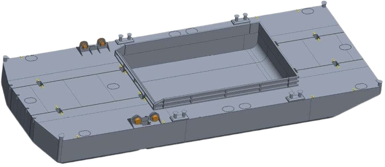 DBC-241 — Excavator Barge with Bin Walls