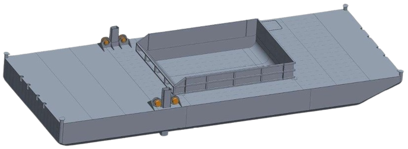 DBC-252 — Excavator Barge with Bin Walls